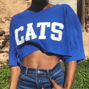 Vintage Cats Cropped Graphic T-Shirt